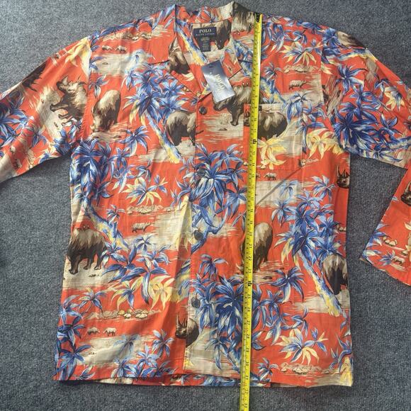 Authentic Polo Ralph Lauren Mens AOP Safari Print Sleepwear Pajama Shirt L NWT - Picture 8 of 10